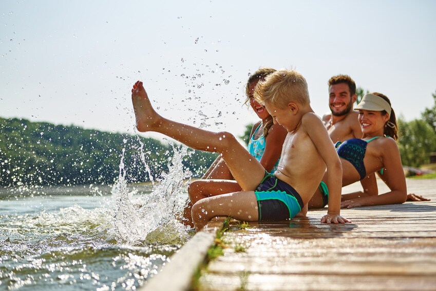 Familie op vakantie